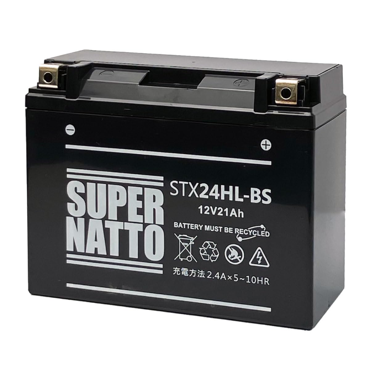 専用 CBN10g Amazon | SUPER NATTO / STX24HL-BS ハーレー用 初期補充電済み