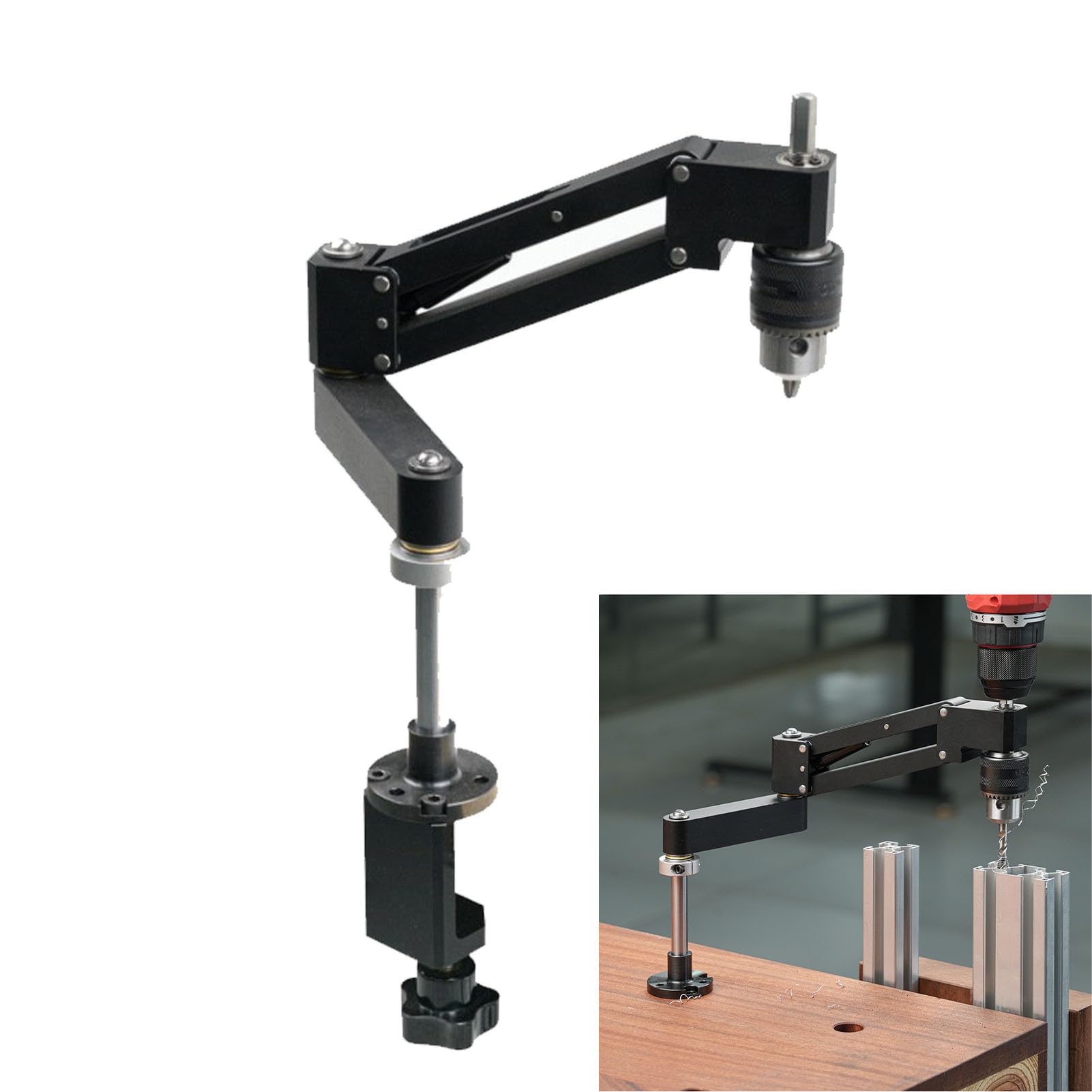 Tapping Cantilever Bracket, Aluminum Alloy Tapping Bracket, Portable CNC Machined Cantilever Mount for Flexible Arm Machine