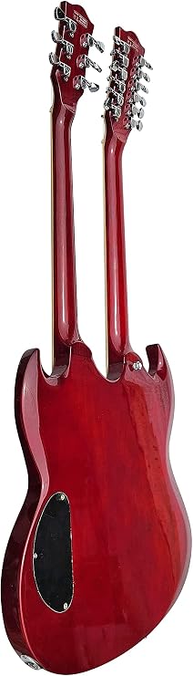 IYV IDN-126 Double-Neck Solid Body Guitar, Trans Red