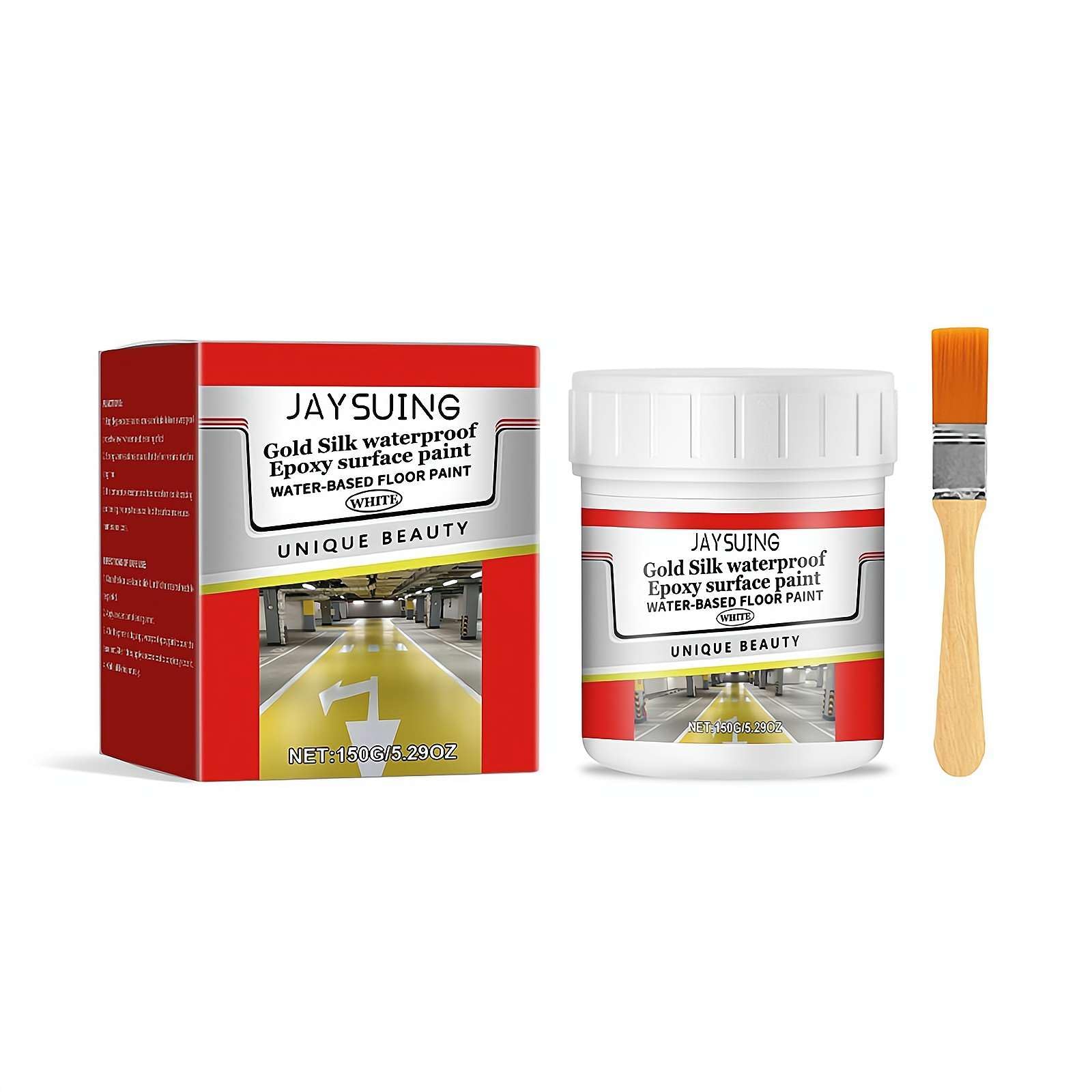 SSRoirvbb Quick-Dry Anti-Slip Water-Based Floor Paint,150g Gold Silk Waterproof Epoxy Floor Paint,Wear-Resistant Waterproof Cement Floor Paint Coating for Warehouse, Factory, Shopping Mall