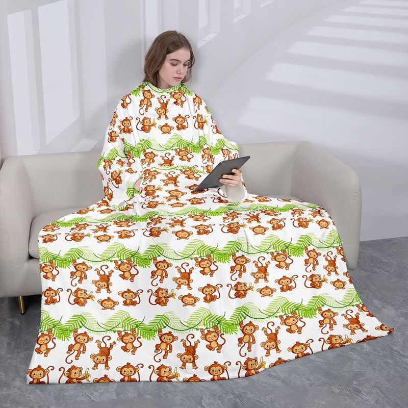 Couverture Avec Manches MeYuxg - Polaire Capuche 152x125cm Adulte