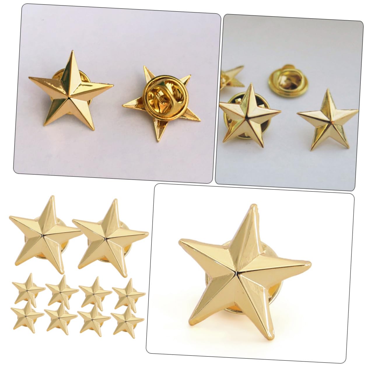 GALPADA 50stücke Goldene Metallische Sternabzeichen Anstecknadeln Für Jacken Hüte Rucksäcke Und Partys Hochwertige Kupferpins Für Dekoration Und Belohnungen