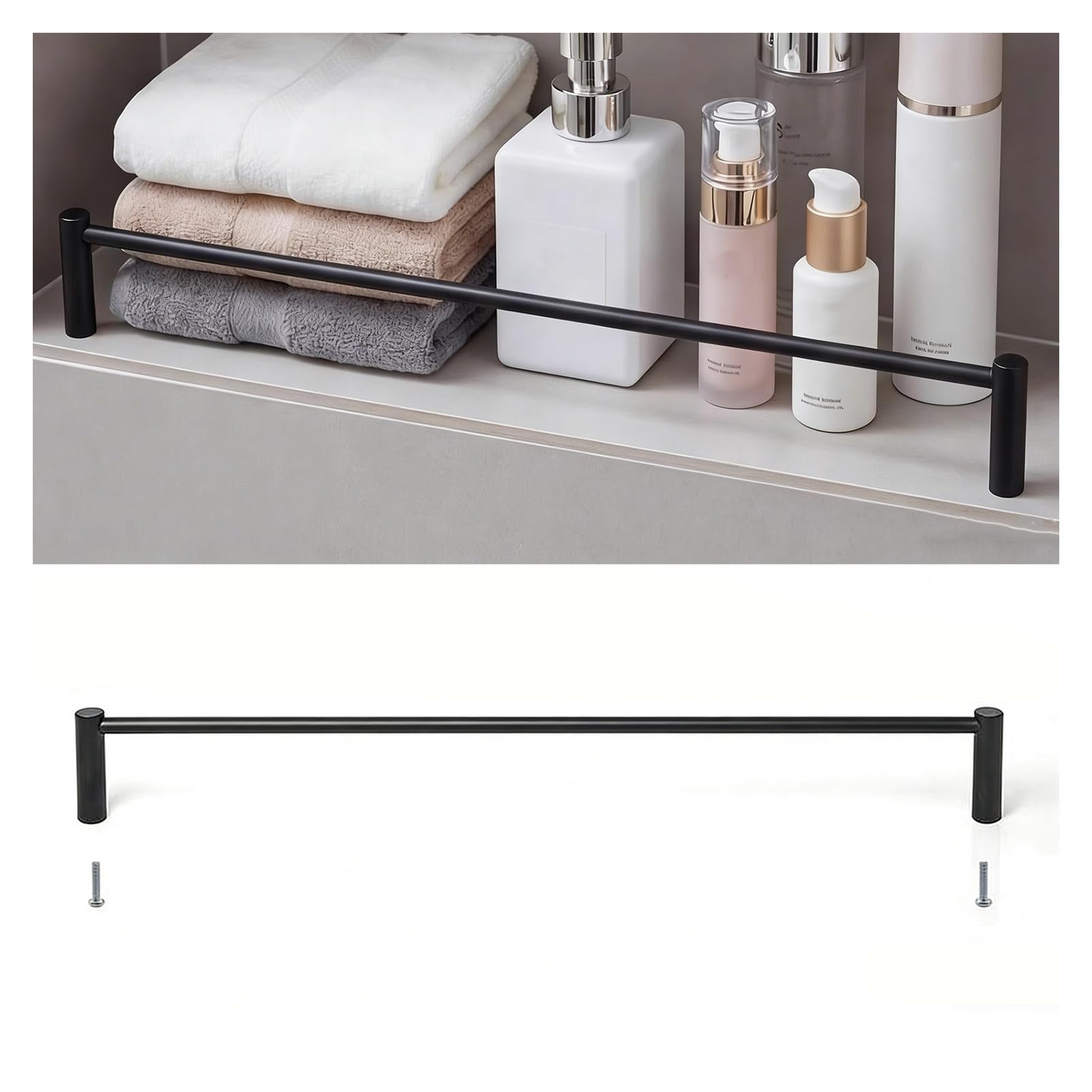Rail réglable de garde-étagère en métal 36-107cm antidérapant