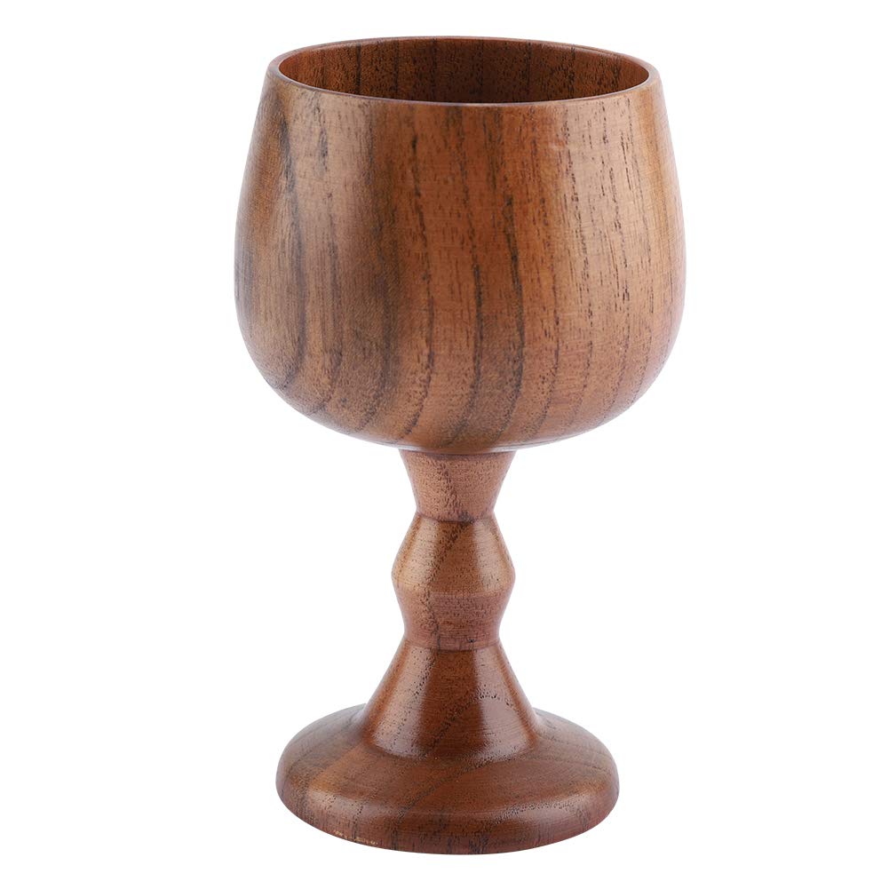 Wood Goblet, Elegant Goblet Easy to Clean Natural Wood Grain Cup Wooden Mug, Wooden Wine Goblet Drinking Drinkware for Kitchen for Home