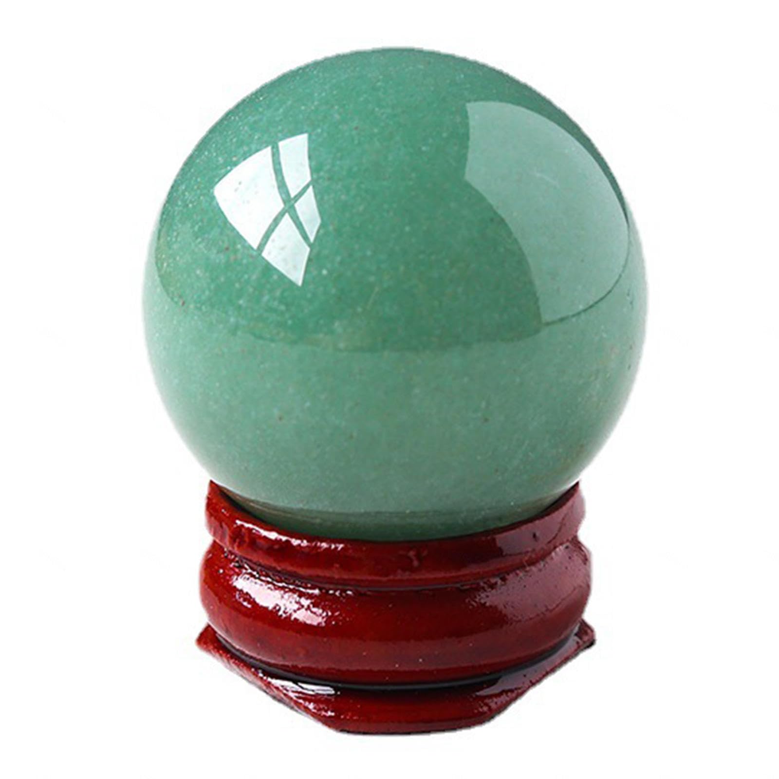 MDBJTCYZN Green Jade Quartz Crystal Sphere Ball+Stand Decoration Stones and Minerals，30mm