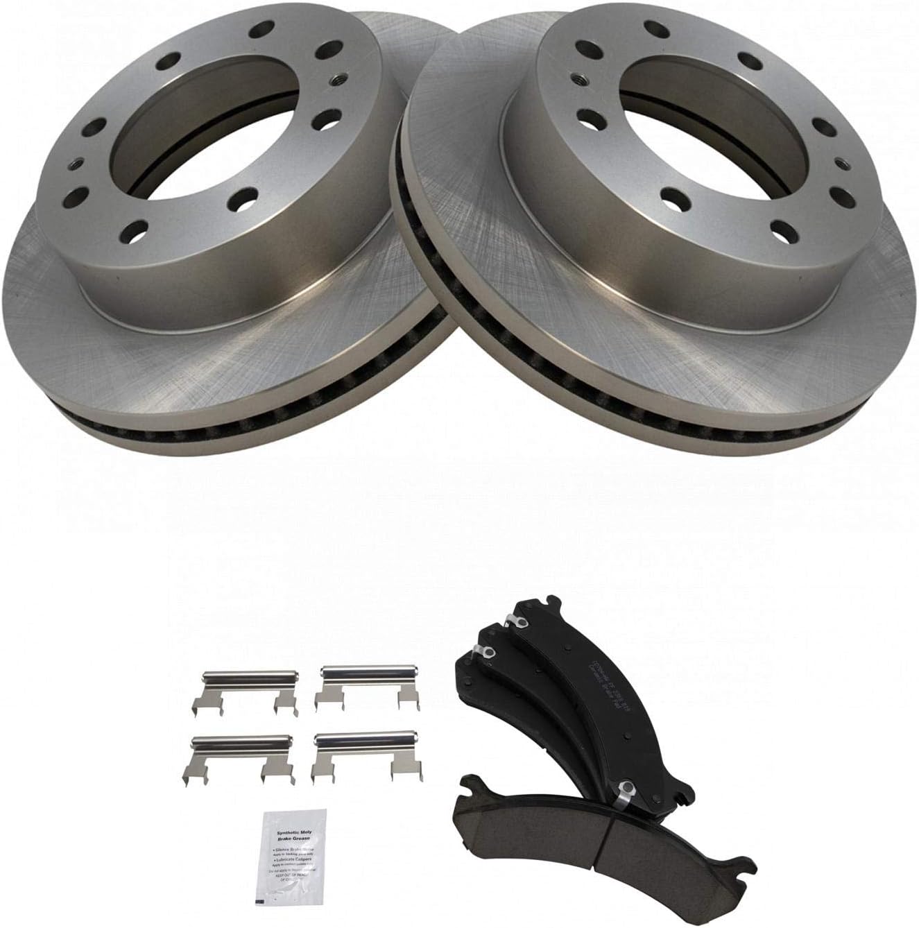 TRQ Front Premium Posi Ceramic Disc Brake Pad & Rotor Kit Compatible with GM Truck