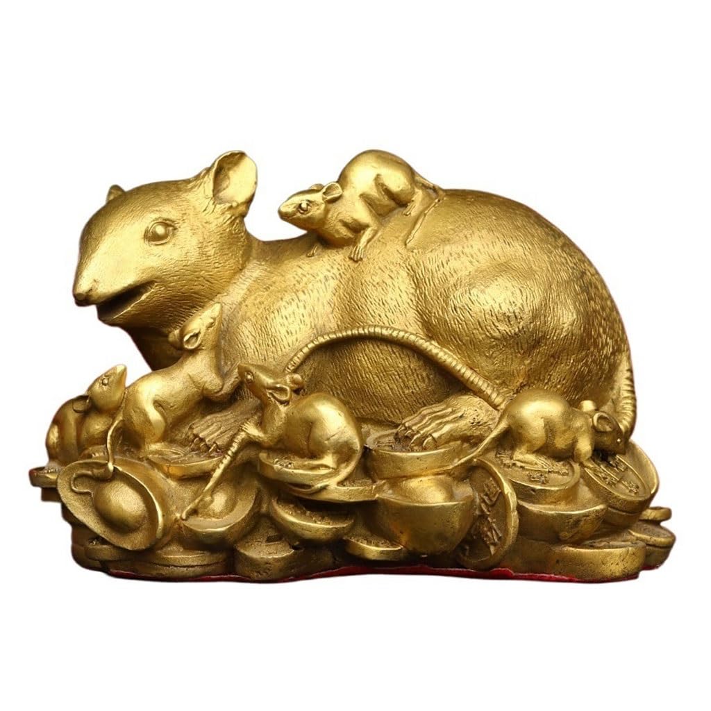 CHICKEN Bronze Living Room Ornaments Home Decoration Ornaments Copper Mouse Crafts Metal Entrance Feng Shui Ornaments to Attract Wealth