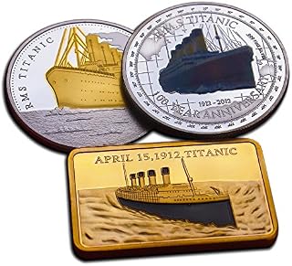 Special Collectors Titanic Very Set Two Coins + Bar Commemorative & Collectable 100 YEAR Anniversary Edition