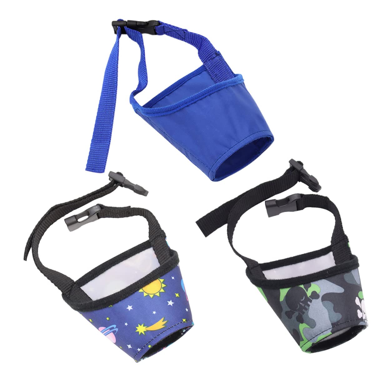 FONDOTIN 3Pcs Adjustable Dog Muzzle Lightweight Bite Mouth Cover for Dogs Portable and Durable Pet Accessory Prevents Barking and Scavenging
