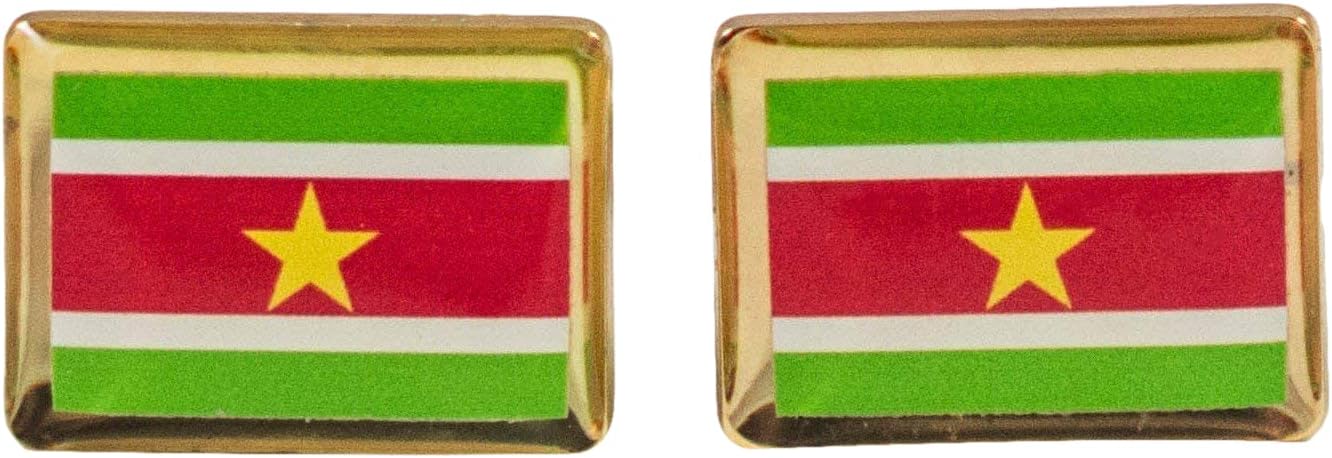 Suriname Flag Cufflinks, Lapel Pins, Tie Bars, Earrings, Jewelry and Accessories