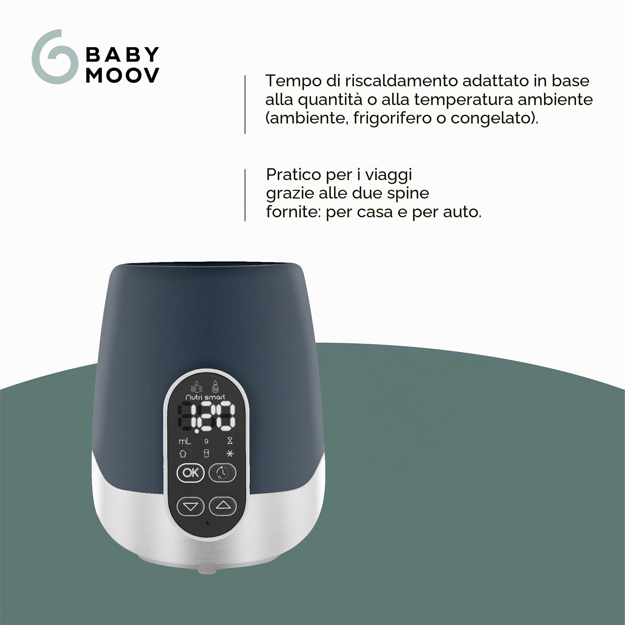 Babymoov NutriSmart - Scaldasalviette e latte materno - Bagno Maria/Vapore - Programmabile - Casa & Auto