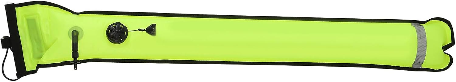 plplaaoo Diving Surface Marker Buoy Inflatable Safety Gear for Scuba Diving Snorkeling with Quick Storage Bright Colors 120x18cm TPU Material