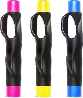 Varku 3 Pcs Golf Grip Trainer,Grip Trainer Golf Club Right Hand Rubber Golf Club Swing Stick,Help Train Correct Hand Position,Unique Groove Design,Includes Shimmering Pouch
