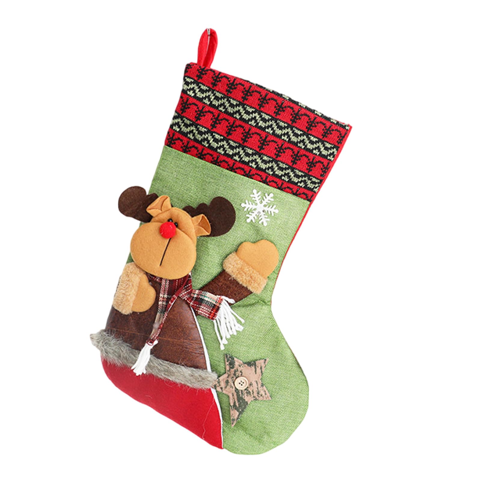 Buxuaaaa Christmas Stocking for Fireplaces Decoration Stylish Hanging Gifts Bag Santa/Snowman/Deer Ornament Party Supplies Christmas Stocking Gift Bag