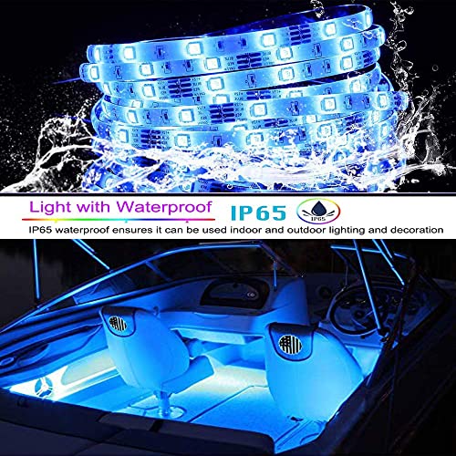Boat Lights, Waterproof Led Strip Lights, 20 Colors Changing Boat Accessories With Remote, 16.4Ft 12V Flexible Rgb Lights For Boat Sailboat Kayak Fishing Rv Awning Lights #TOP4