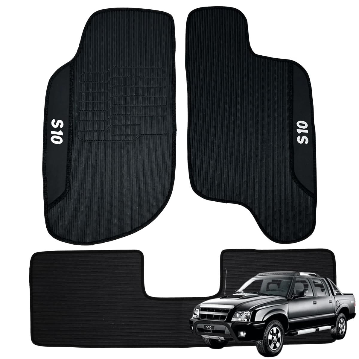 Jogo de Tapete Emborrachado Para S10 Cabine Dupla 1996 a 2011 Automotivo