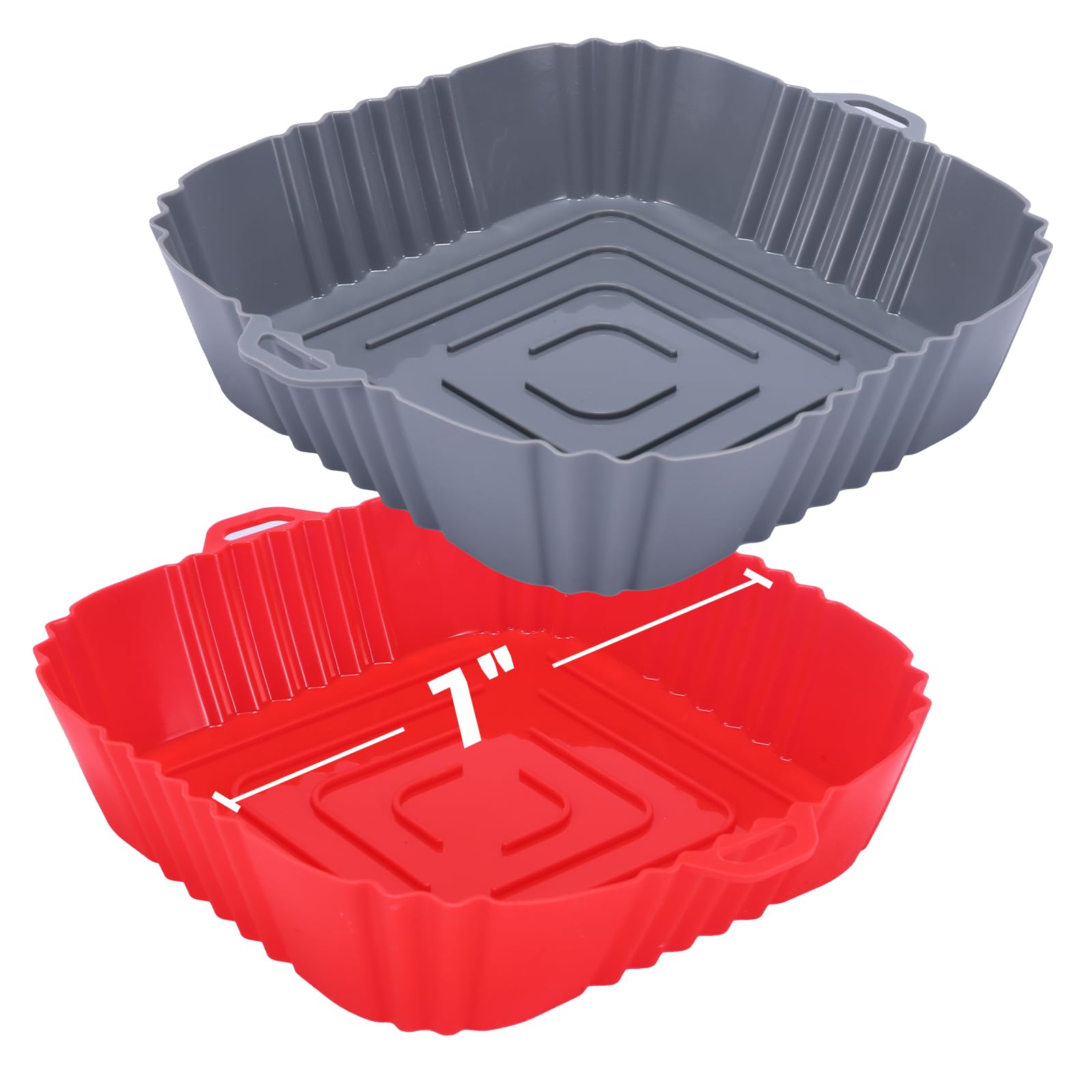 Golden Associate Silicone Liners Square 7 Inches 2 Pcs, for 2.5 to 4 Qt Air Fryer Baskets, Non-stick Food-grade Reusable Silicone Pot Baking Tray-image-25