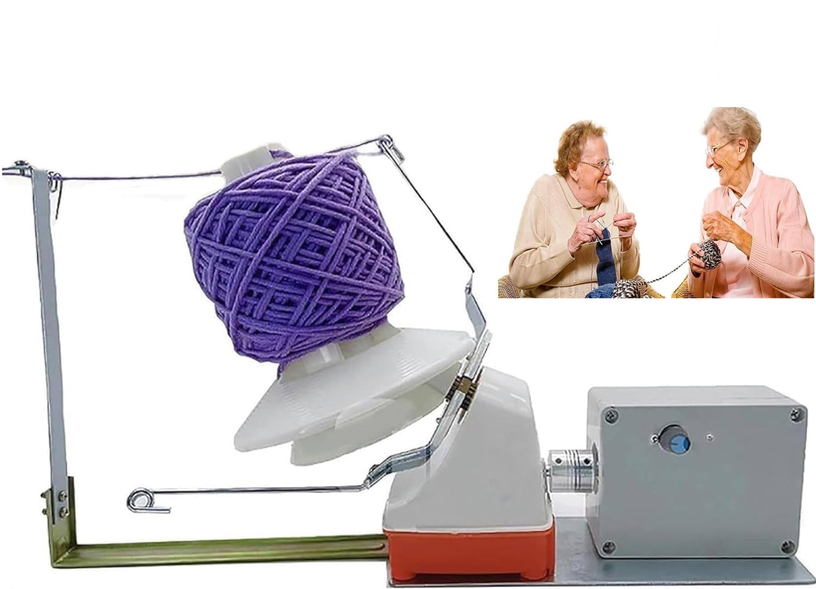 Bobinadora de Bolas de Hilo eléctrico,Velocidad Ajustable,Capacidad máxima 500 g,Combinación de Hilo Multicapa,para Bola de Hilo de Engranaje de Fibra metálica/Lana/Nylon