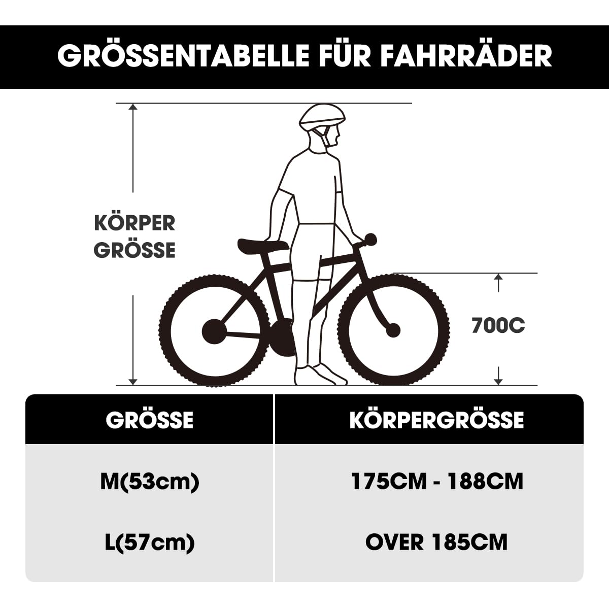 HILAND Bicicleta Trekking 28 Pulgadas para Hombre y Mujer, Cambio de 7 Velocidades, Cuadro de Aluminio 53 cm/57 cm, Frenos de Disco Mecánicos, Bicicleta Híbrida Urbana para Desplazamientos y Rutas