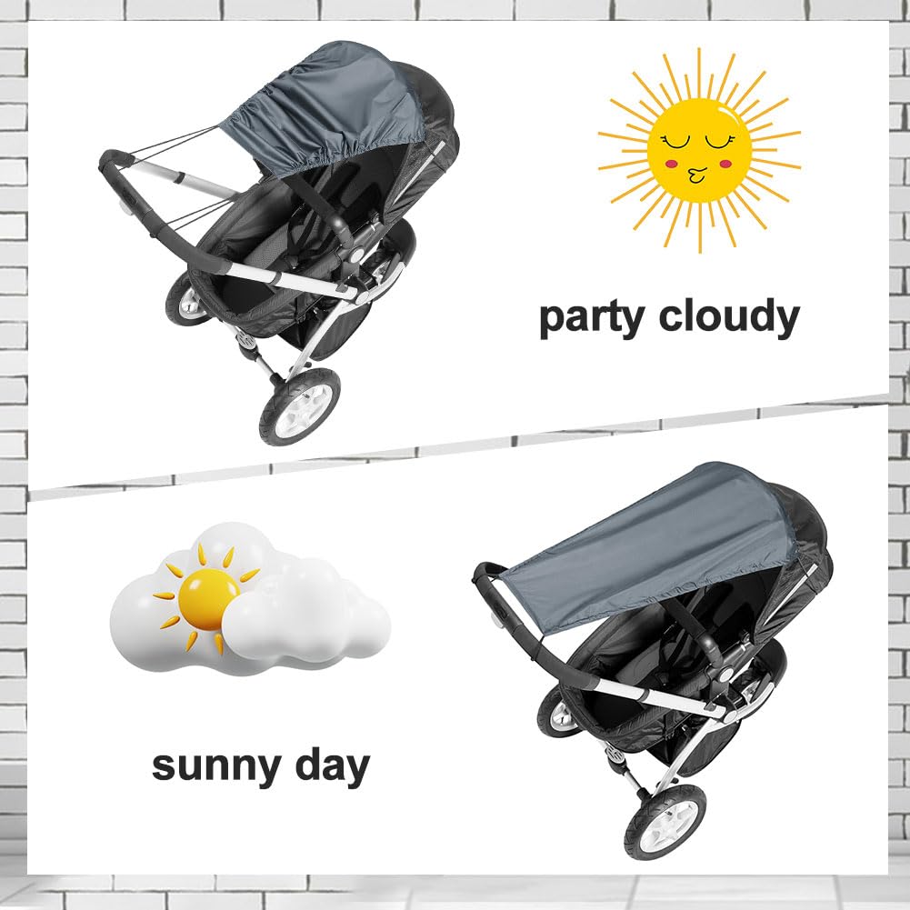 Pare-Soleil pour Poussette Universelle, Pare Soleil Universel pour Poussette, Pare-Soleil pour Poussette, Housse de Soleil pour Poussette Bébé, Pare Soleil Poussette, pour Nacelle, Landau, Réglable