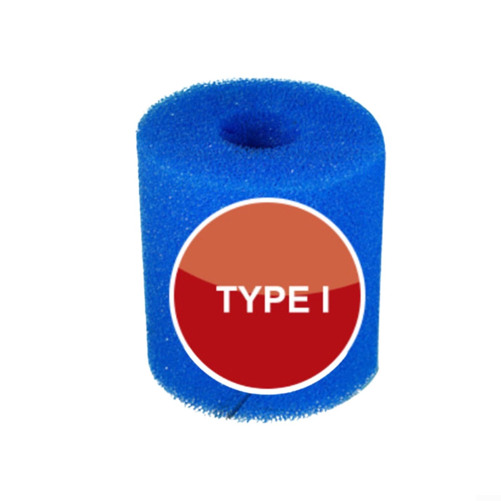Swimming Pool Filter, Foam Tub Filter Cartridge Sponge for Type I/II/VI/D Blue Reusable Washable