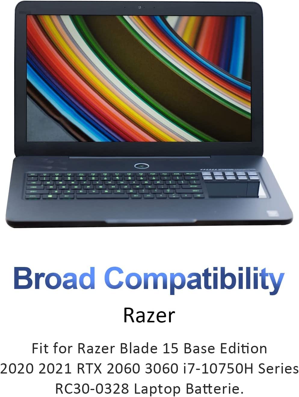 65Wh RC30-0328 bateria kompatybilna z Razer Blade 15 Base Edition 2020 2021 RTX 2060 3060 i7-10750H RZ09-0328 RZ09-0351 RZ09-03287E22-R341 RZ09-03287W22-R3W1 RZ09-03286W22-R3W1 RZ09-03287E22-R3E1