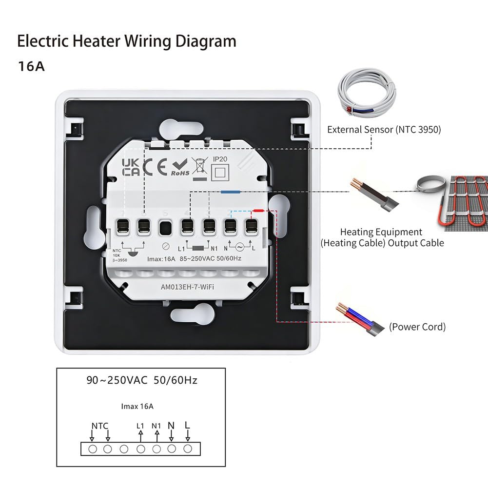 Para aplicación de calefacción eléctrica Tuya WiFi o componente S de almacenamiento prolongado (calefacción eléctrica)