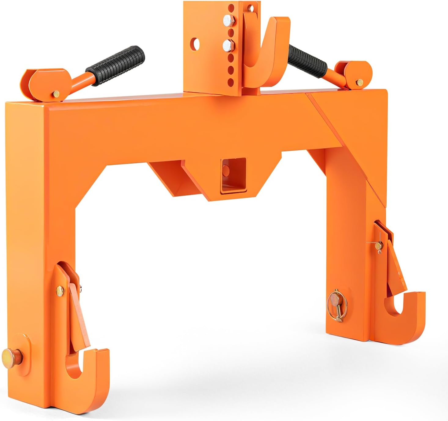 Goplus 3-Point Quick Hitch, 3-Pt Attachments w/15.2"-18.3" Level Adjustment, 3000 LBS Capacity, 2" Receiver Hitch, 25.5” Between Low Arms, Tractor Quick Adaptor to Category 1 Tractors for Farming