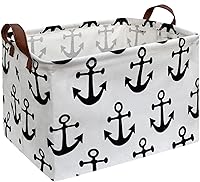 Vista 36 de CLOCOR Cesta de almacenamiento rectangular, cesta de almacenamiento plegable con bonito patrón, caja de almacenamiento de revestimiento impermeable