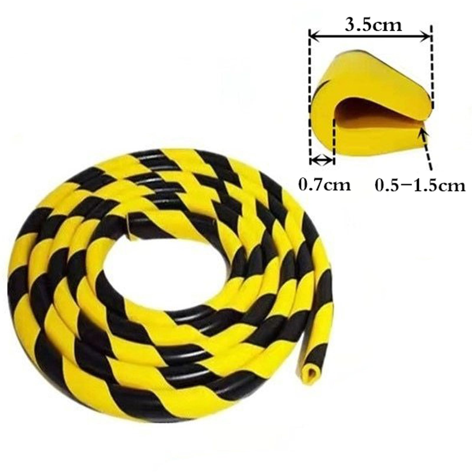 Protector Esquinas de Goma Amarillos y Negros,Protectores de Esquinas de Seguridad de 5 Metros con Rayas Amarillas y Negras,Autoadhesivos,para Uso Industrial y doméstico