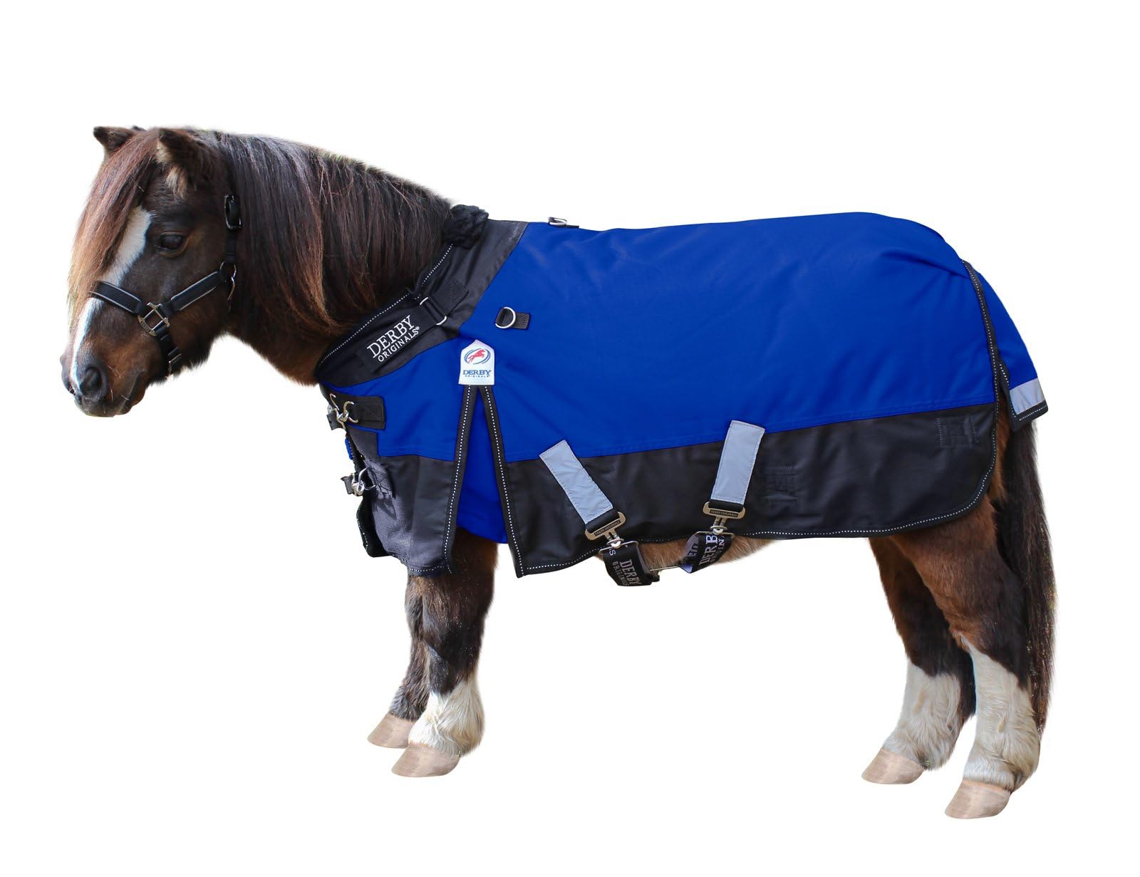 Derby Originals Nordic Tough 600D Ripstop impermeabile riflettente invernale mini coperta per cavallo e pony, 200 g, peso medio (blu reale, 38)