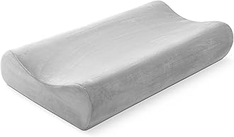 AM AEROMAX 32" King Size Contour Memory Foam Pillow, Neck Pillow for Neck Pain Relief, Neck Orthopedic Sleeping Pillows for Side, Back and Stomach Sleepers(Grey,Velvet)