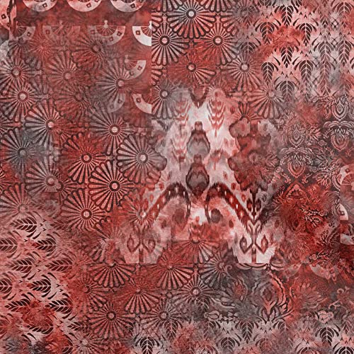 oneOone Cotton Flex Red Fabric Abstracts Craft Projects Decor Fabric Printed By The Yard 40 Inch Wide