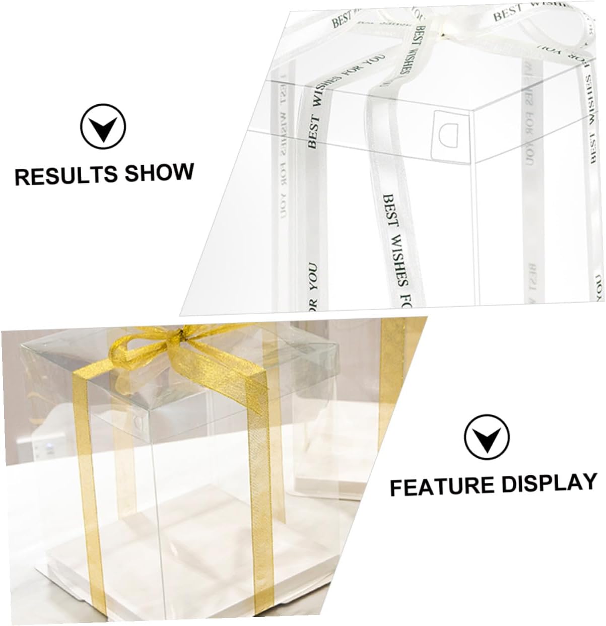 5pcs 8-inch Cake Packing Boxes with Ribbon, Tall Single-layer Pet Cake Storage Containers for Birthday Packaging