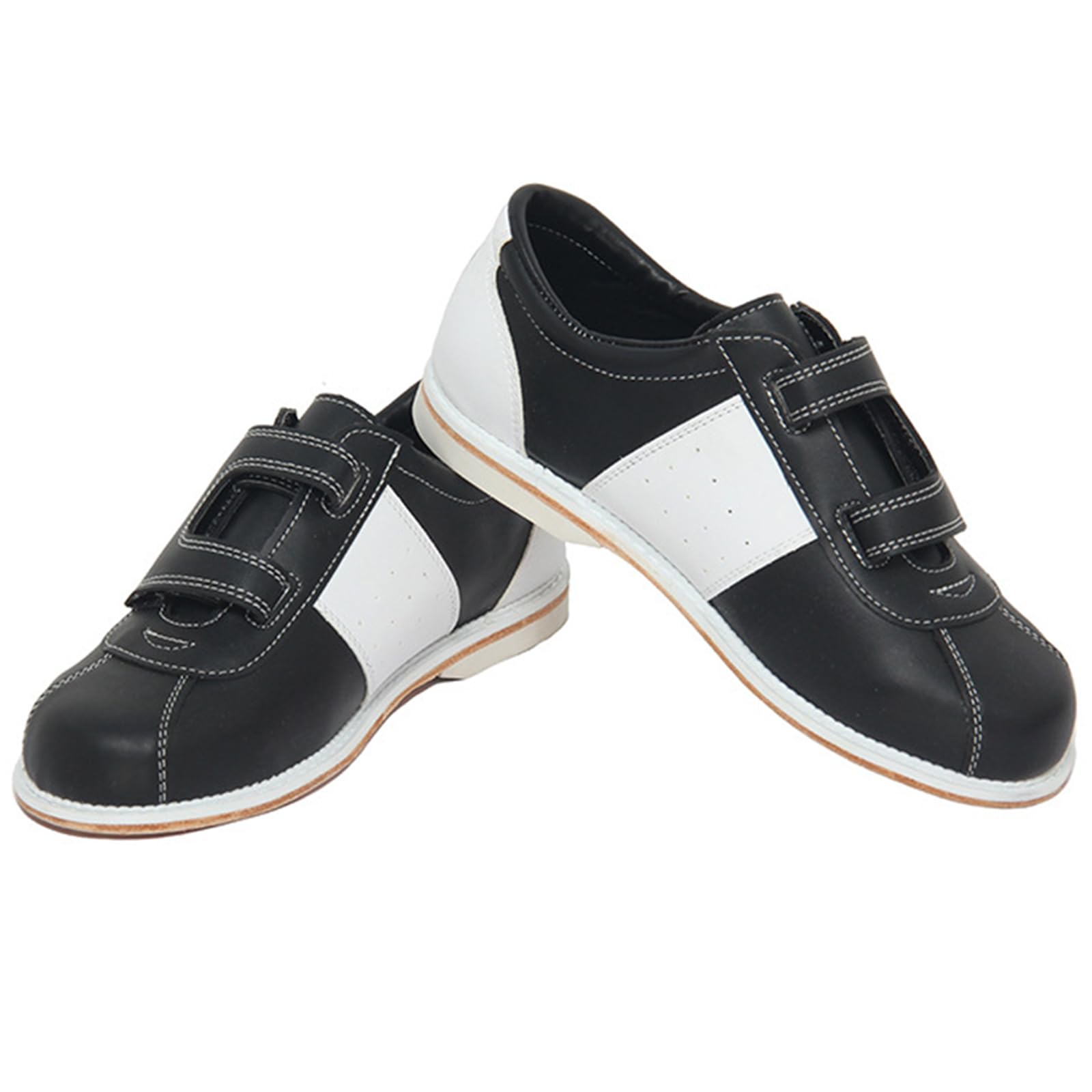 NGARY Bowlingschuhe für Herren aus Leder, bequem, rutschfest, mit Gummisohle
