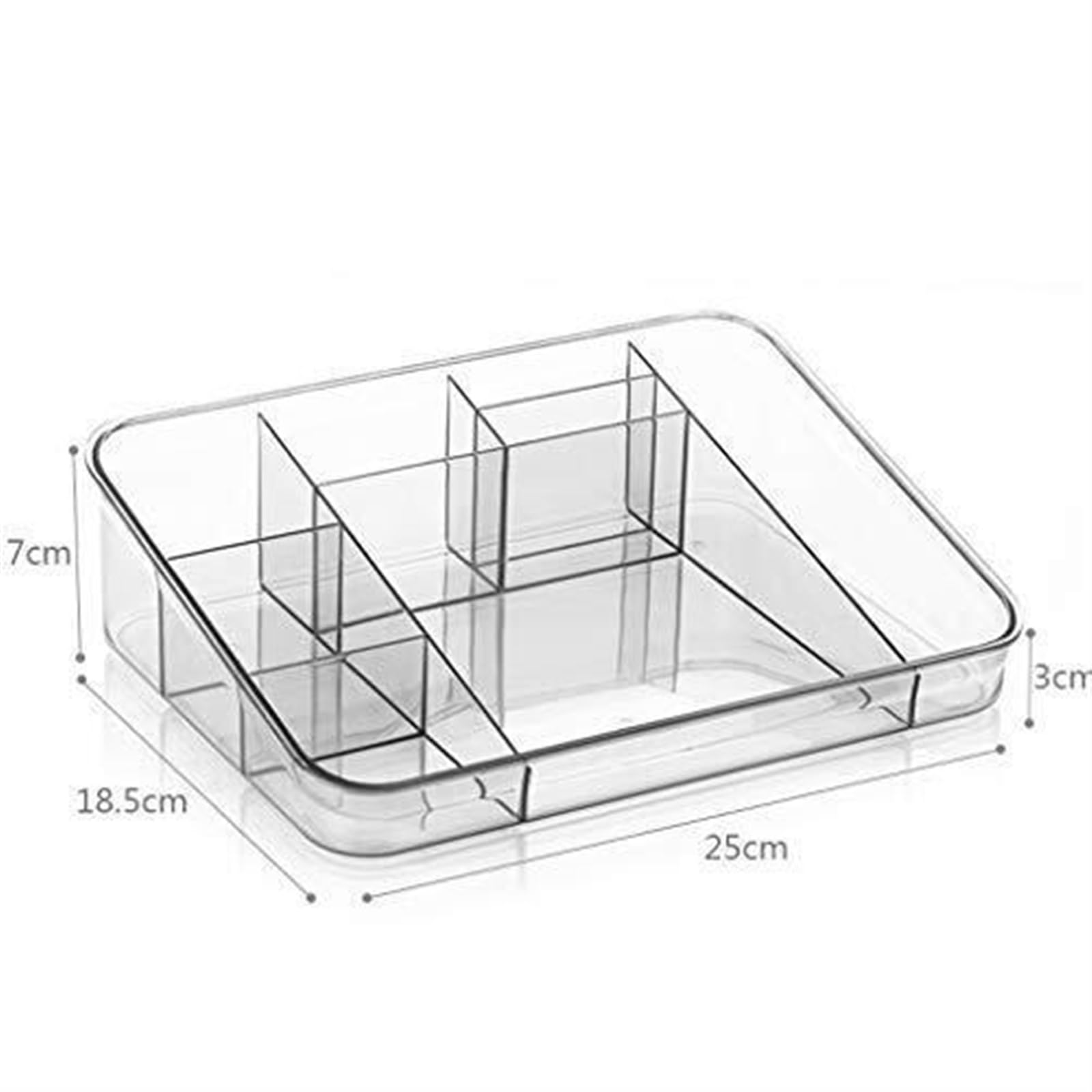Organizador Caja De Almacenamiento Cosméticos Acabado Plástico Transparente Simple Oficina Maquillaje Organizar Maquillaje