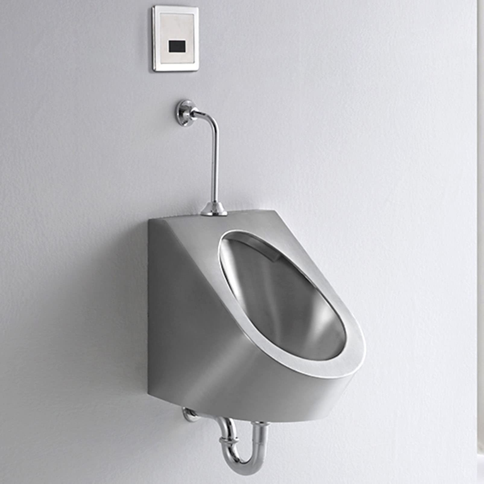 GTHTUHFD Urinal Troughs,Stainless Steel Urinal Wall Mounted Urinal, Modern Creative High-Efficiency Washout Urinal With Drain Valve, Commercial Residential Use Bathroom Toile,Wall Drainage-Kit 1