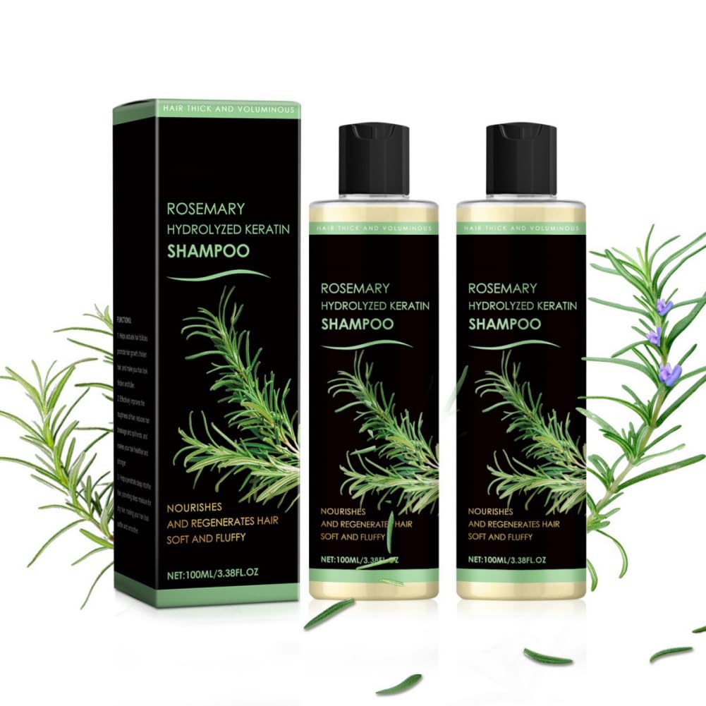 Organic Rosemary Shampoo for Hair Growth, Hair Growth Shampoo with Rosemary Oil and Hydrolyzed Keratin for Thinning Hair, Hair Thickening Shampoo for Strengthening hair and Hair Loss, All Hair Type