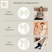 Vista 2 de Almohada de apoyo de espalda para embarazo, cojín de algodón transpirable para comodidad prenatal y posparto Funda lavable, alivio de la espalda