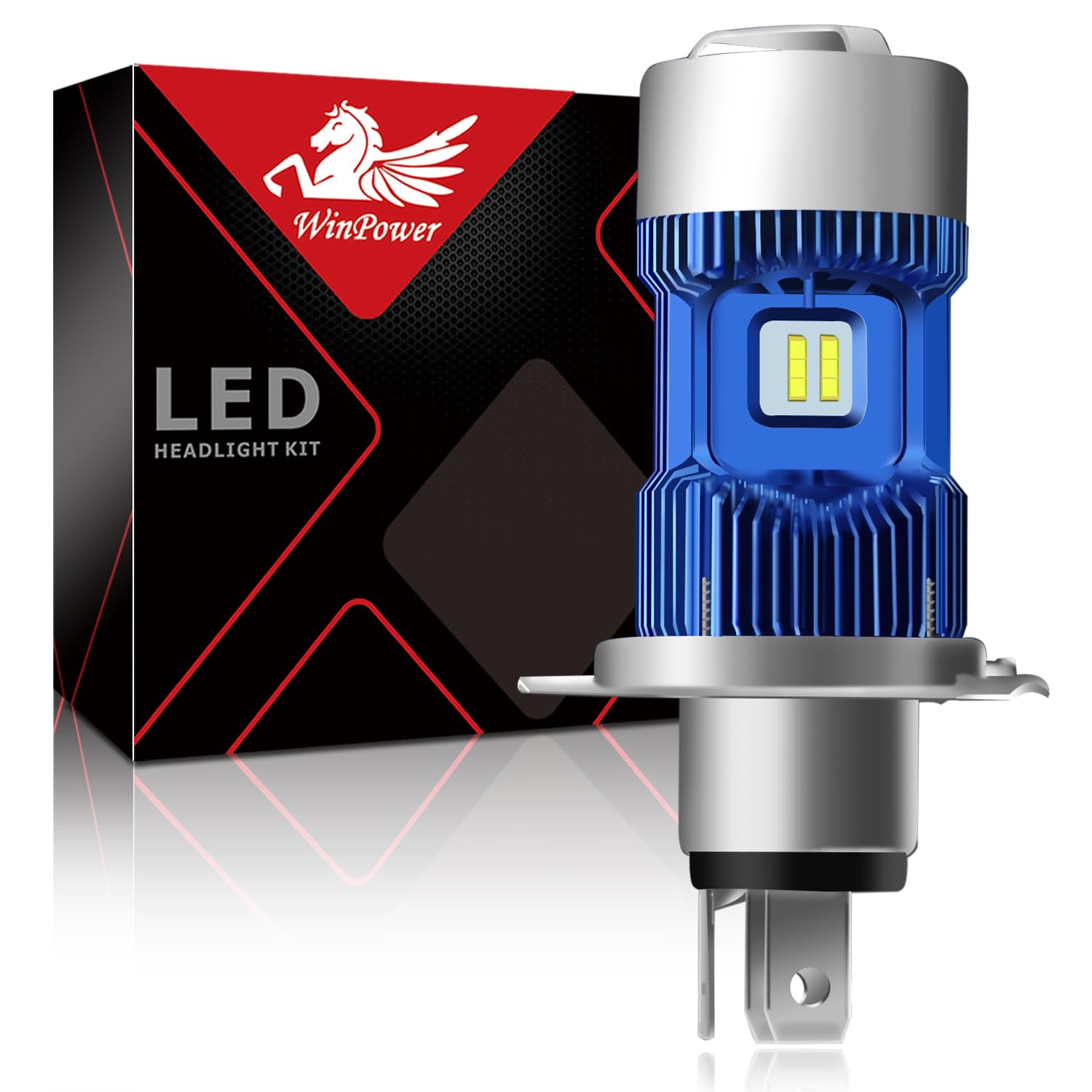 WinPower H4 HS1 LED Kit Conversion L'ampoule Phares Moto 30/30W 5500Lm 6000K Phare Feu de route/croisement Super Brillant Blanc 12V Moto/Auto, 1 Lampe
