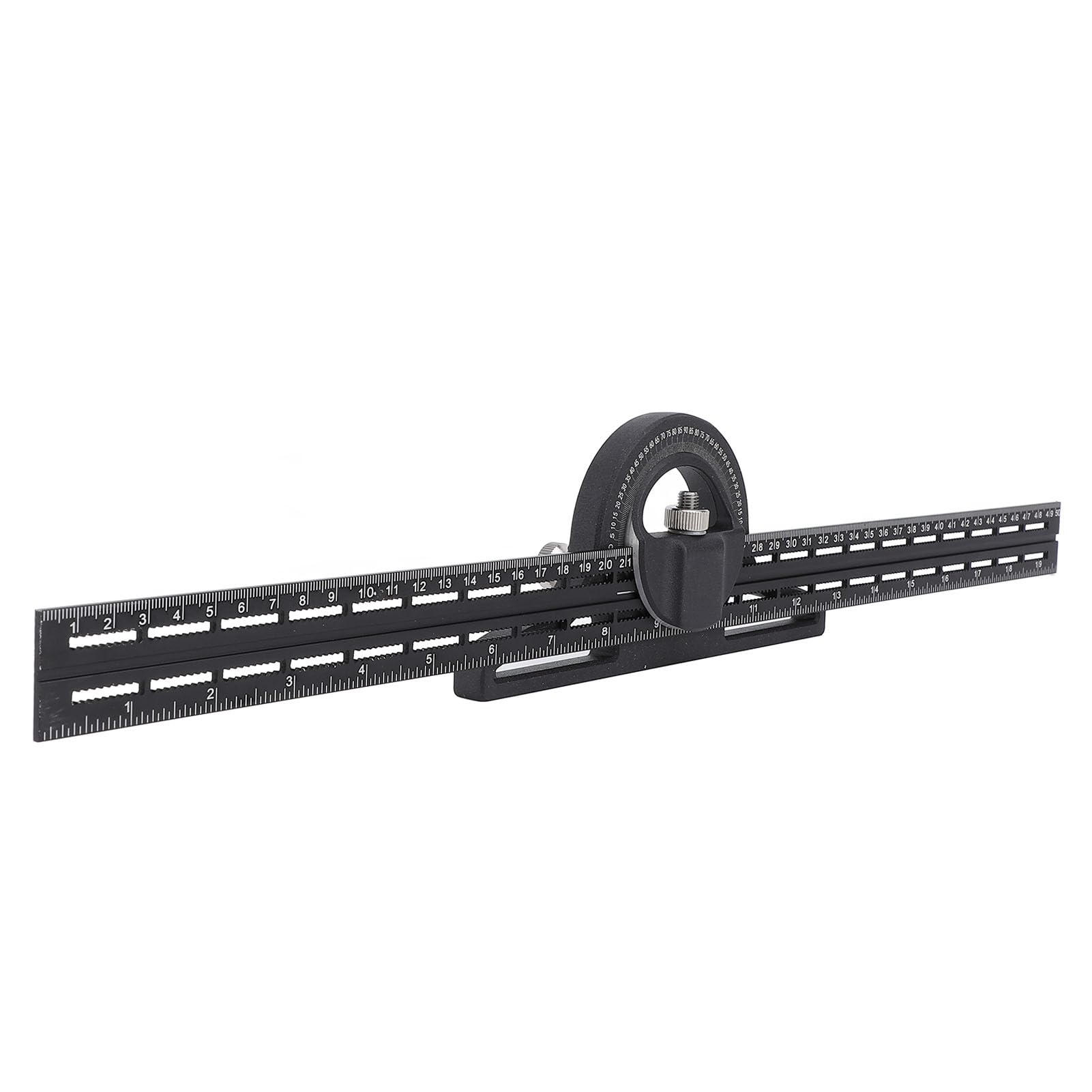 Équerre combinée de 20 pouces, règle d’angle combinée coulissante à rotation de 360 degrés, outil de mesure à double échelle en alliage d’aluminium pour le travail du bois et du