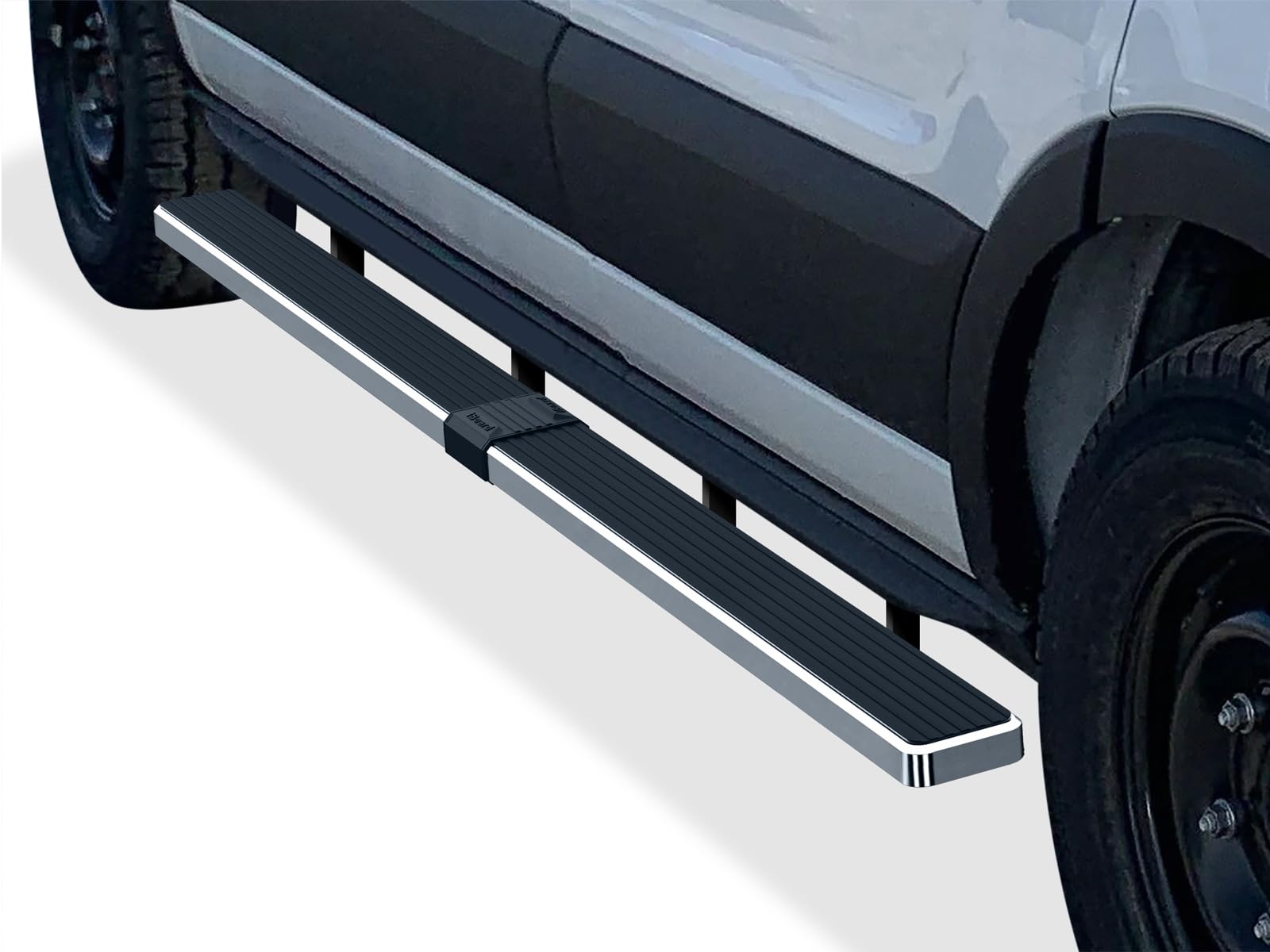 APS Running Boards (Side Steps Step Bars) Compatible with Ford Transit 2015-2026 Full Size Van 3-Door (Exclude 2022-2026 E-Transit) (Silver 5in 304