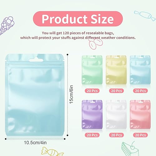 Miniatura 3 de Zonon 120 bolsas resellables para pequeñas empresas de 4 x 6 pulgadas, bolsa sellable para embalaje, bonita bolsa de plástico con ventana