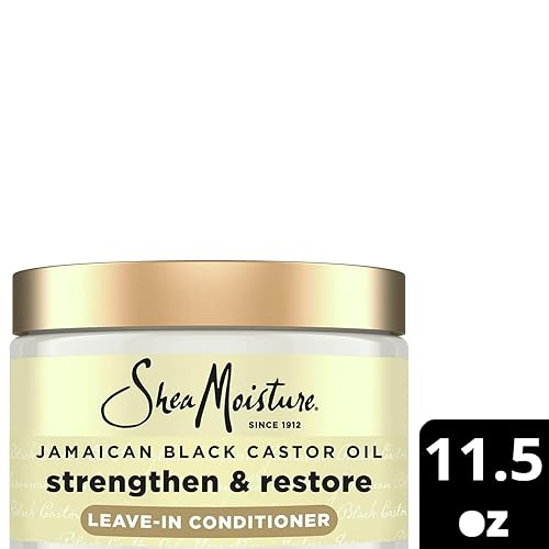 Miniatura 8 de SheaMoisture Acondicionador sin enjuague, paquete de 3  Aceite de ricino negro jamaicano para fortalecer y restaurar la fórmula para reparar el