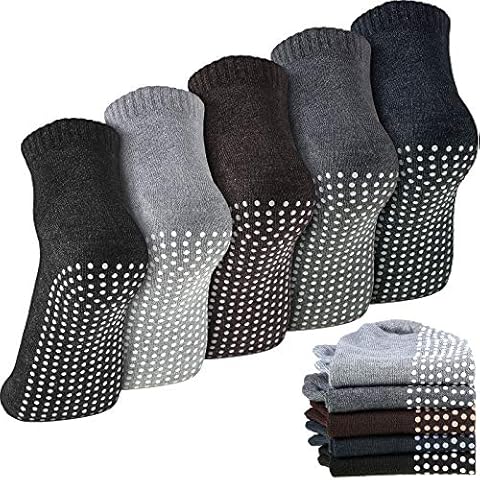 Geyoga 5 Pairs Unisex Non Slip Socks Anti Skid Slipper Barre Socks for Yoga Pilates Barre Home Workout (Mixed Color) Cover