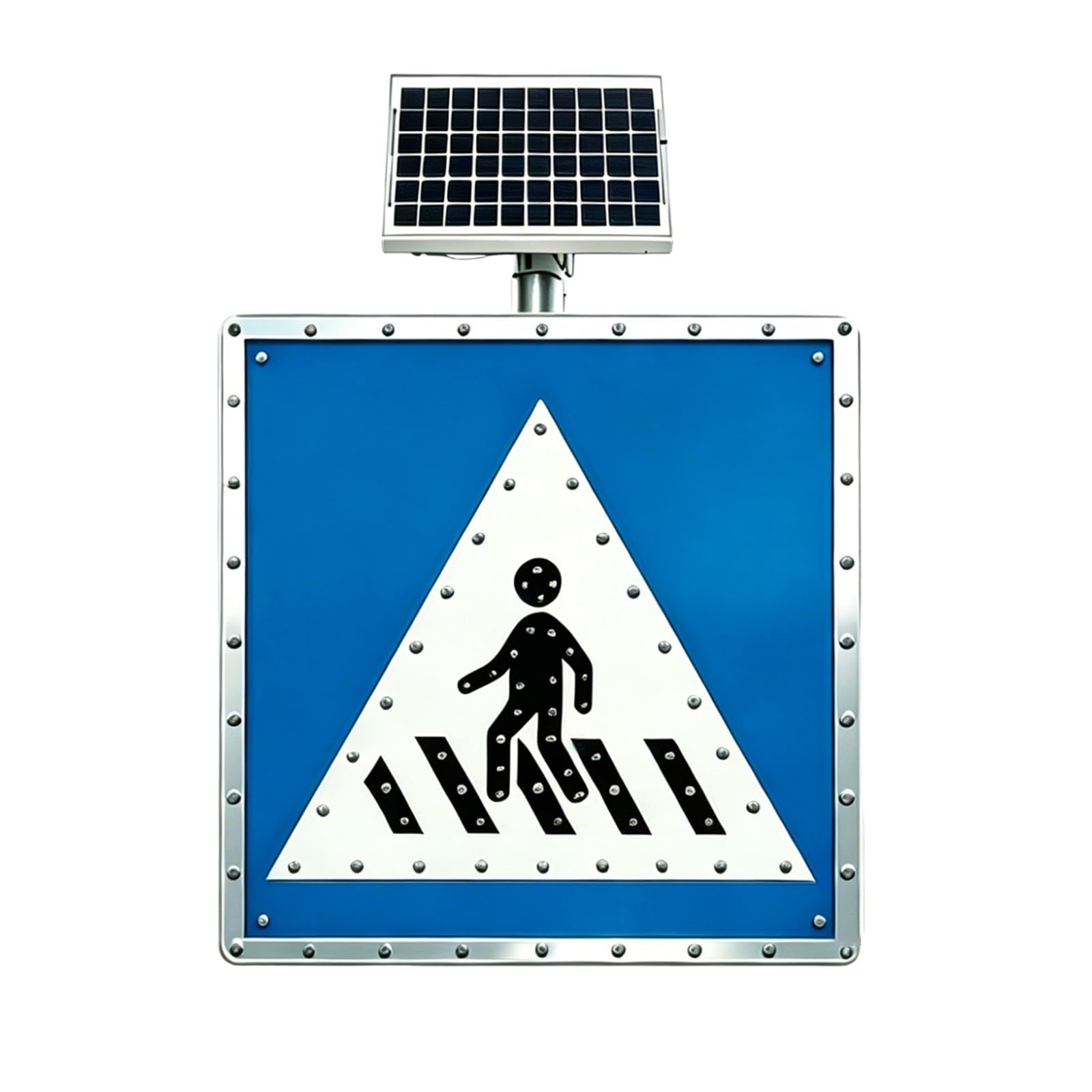 Cartel Paso Peatonal Solar LED Señal, Panel de Señalización LED Solar for Tráfico, Resistente al Agua IP65, Película Reflectante de Grado Ingenieril, Aplicable a Múltiples Ubicaciones(24in)