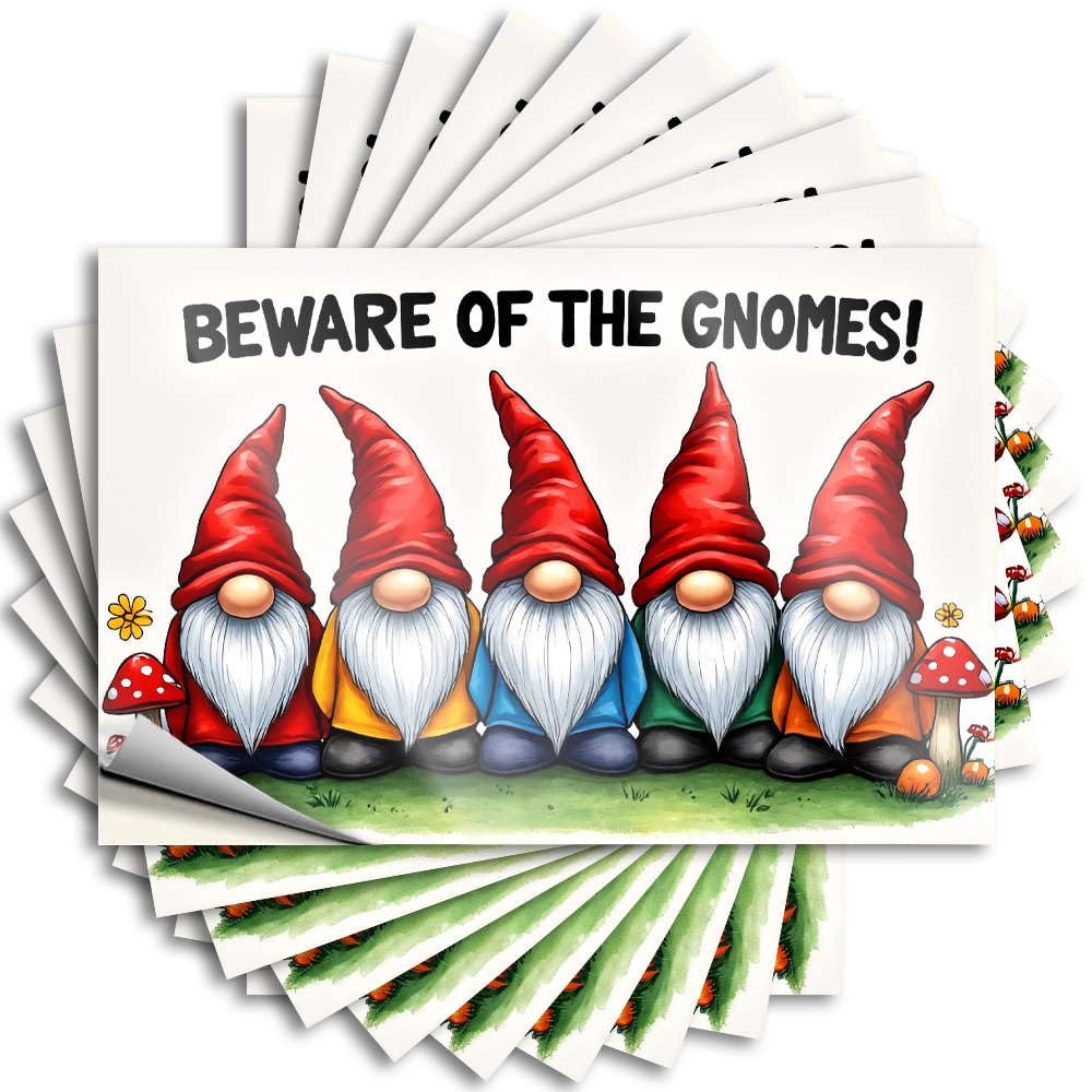 Home Entrance Decor Sticker - Custom Football Window Beware of The Mischievous Gnomes!(8X12CM)