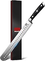 Vista 12 de SHAN ZU - Cuchillo para pan de 10" - Cuchillo profesional de rebanar masa madre, hoja serrada de acero inoxidable alemán 1.4116, mango ergonómico