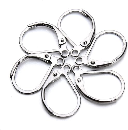 Miniatura 3 de Linsoir Beads Alambre de oreja de acero inoxidable 316 resistente de 0.433 x 0.630 in, paquete de 20 unidades