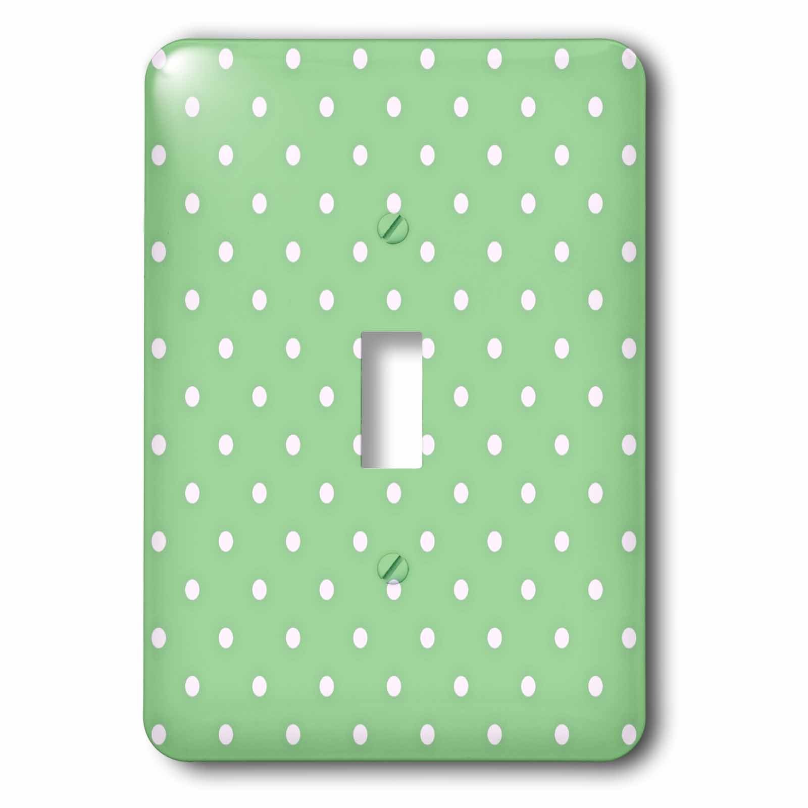 Interrupteur à baïonnette 3dRose LSP_55655_1 à pois décoration maison vert pâle et blanc original
